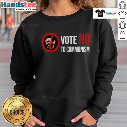 Hot Zohran Mamdani Vote No To Communism sweatshirt featuring bold graphics and a stylish design for political expression.