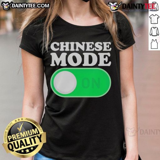 Official Chinese Mode ON Ladies Tee featuring stylish design and comfortable fit for everyday wear.