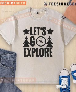 Pretty Let's Go Explore washed t-shirt in soft fabric, perfect for casual outings and adventure lovers.