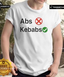 Nice Abs Kebabs T-Shirt featuring a fun graphic design, perfect for food lovers and fitness enthusiasts.