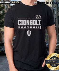 Alt Text: Nice Ace Ciongoli Indiana Hoosiers Crimson 22 T-Shirt featuring a bold design, perfect for fans and casual wear.