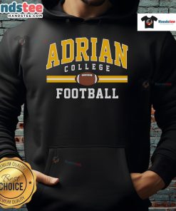 Vintage Nice Adrian College Football Arch Hoodie in navy blue, showcasing a classic collegiate style for fans.
