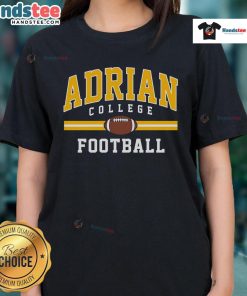 Vintage ladies tee featuring the Nice Adrian College Football Arch design, perfect for fans and stylish casual wear.