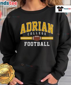 Vintage Nice Adrian College Football Arch Sweatshirt in navy with bold lettering, perfect for game day or casual wear.
