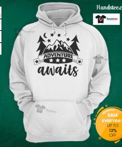 Cozy Nice Adventure Awaits Hoodie in a scenic outdoor setting, perfect for travel and outdoor enthusiasts.