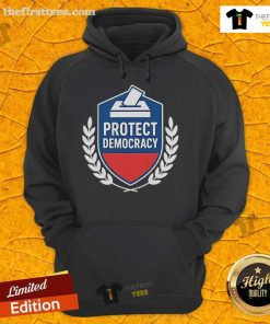 Nice Anti-Maga Protect Democracy Hoodie featuring bold graphics promoting democratic values and social justice.