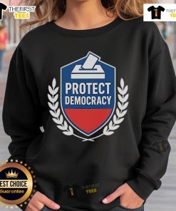 Nice Anti-Maga Protect Democracy Sweatshirt in vibrant colors, showcasing a powerful message for social justice and activism.