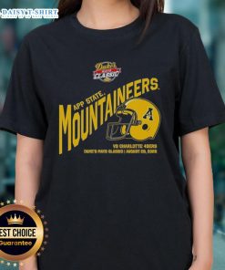 Appalachian State Mountaineers football ladies tee featuring Dukes Mayo Classic 2025 helmet design, perfect for fans.