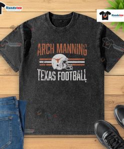 Arch Manning Texas Football washed t-shirt featuring vibrant colors and comfortable fit, perfect for fans.