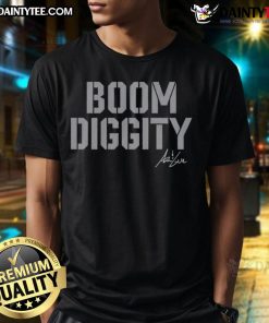 Nice Arm & Gun Boom Diggity T-Shirt featuring bold graphics and a stylish design for fitness enthusiasts and casual wear.