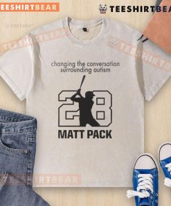 Atlanta Braves Autism Awareness Day 2025 washed t-shirt featuring 'Changing The Conversation' design.