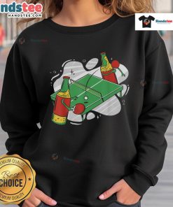 Nice beer bottles themed sweatshirt featuring a fun ping pong design, perfect for casual outings and beer lovers.