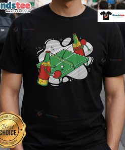 Nice Beer Bottles Playing Ping Pong T-Shirt featuring fun graphic design for beer lovers and ping pong enthusiasts.