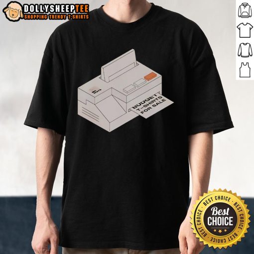Alt Text: Nice Big Ron's Printer T-Shirt featuring a bold graphic design, perfect for casual wear and printer enthusiasts.