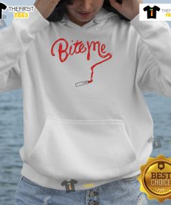 Nice Bite Me Lipstick Hoodie featuring vibrant graphics and cozy design, perfect for trendy casual wear.