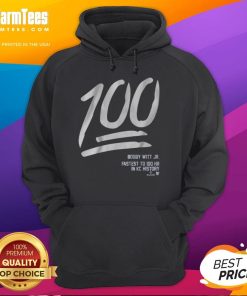 Nice Bobby Witt Jr. 100 Hoodie featuring a stylish design perfect for baseball fans and collectors.