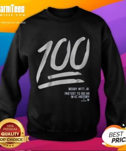 Nice Bobby Witt Jr. 100 Sweatshirt featuring a stylish design, perfect for fans of the Kansas City Royals.