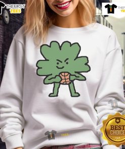 Alt Text: Stylish Boston Celtics four-leaf clover sweatshirt in green, perfect for fans showing team spirit and luck.