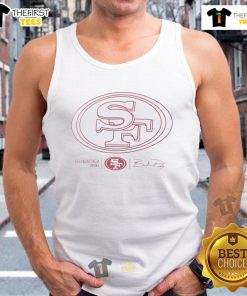 Alt Text: Brock Purdy San Francisco 49ers logo tank top featuring signature design, perfect for football fans and casual wear.