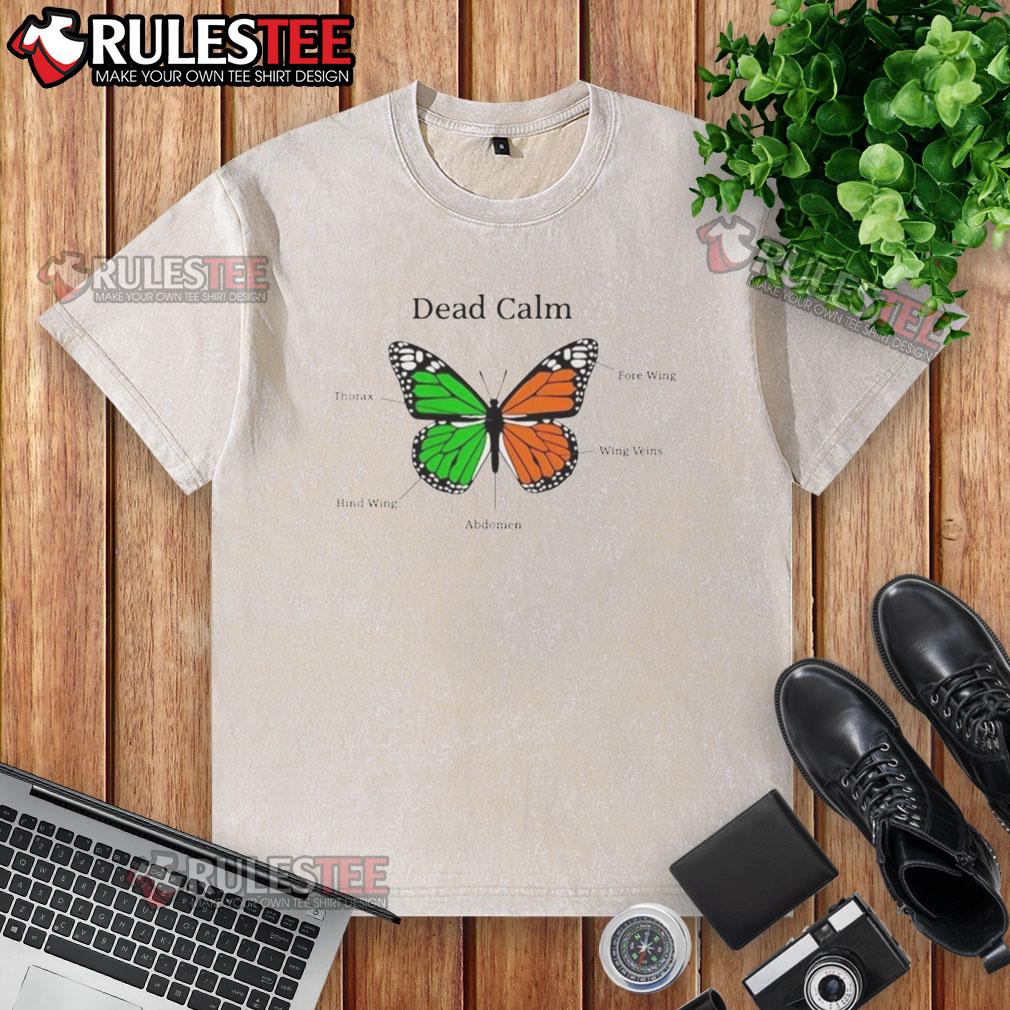 Nice Butterfly Dead Calm Washed T Shirt Nice Butterfly Dead Calm Washed T-Shirt featuring a colorful butterfly design on a soft, relaxed-fit fabric.