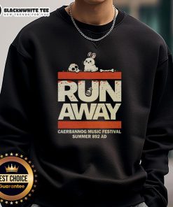 Alt Text: Cozy sweatshirt featuring the Nice Caerbannog Music Festival logo, perfect for festival fans and music lovers.