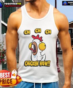 Stylish Nice-Ch-Ch-Ch-Chicken-Now tank top featuring a vibrant chicken graphic, perfect for casual summer wear.