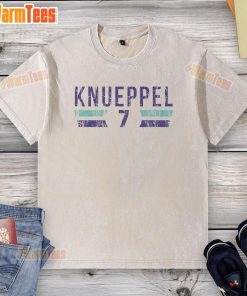 Alt Text: Nice Charlotte Hornets Kon Knueppel 7 Font Washed T-Shirt featuring vibrant team colors and a stylish design.