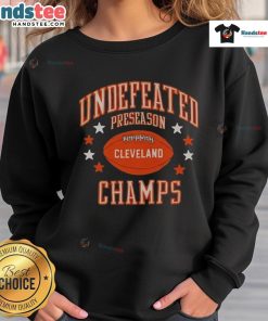 Nice Cleveland Undefeated Preseason Champions sweatshirt in blue, showcasing team spirit and style for fans.