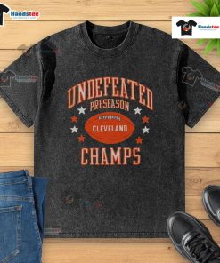 Nice Cleveland Undefeated Preseason Champions washed t-shirt in gray, perfect for sports fans and casual wear.