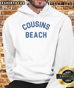 Comfortable Nice Cousins Beach Hoodie worn by friends at the beach, perfect for casual seaside outings and summer adventures.