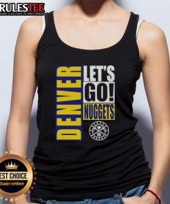 Denver Nuggets 'Let's Go' design tank top in vibrant colors, perfect for fans supporting their favorite NBA team.