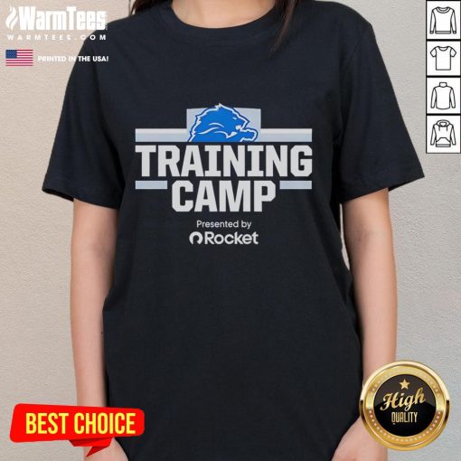 Detroit Lions Training Camp ladies tee featuring vibrant design, perfect for fans supporting the team at Nice Detroit Lions events.