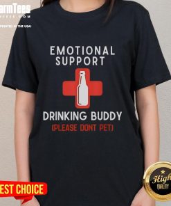 Emotional Support Drinking Buddy tee featuring a humorous design for ladies, perfect for casual outings and gatherings.