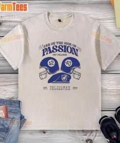 Pat Tillman washed t-shirt featuring 'Nice Err On The Side Of Passion' design for sports and casual wear enthusiasts.