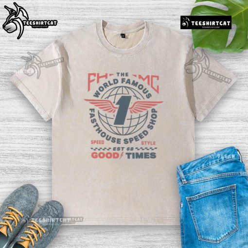 Nice Fasthouse The World Famous Renown Boys Good Times Washed T-Shirt in vibrant colors, perfect for casual wear.