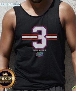 Florida Gators football tank top featuring Eugene Wilson III, number 3, in vibrant team colors and stylish stripes.
