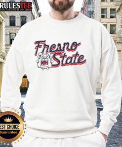 Fresno State Bulldog logo sweatshirt featuring vibrant colors and a comfortable design for fans.