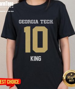 Nice Georgia Tech Yellow Jackets Football Ladies Tee featuring Haynes King 10 design for fans and supporters.