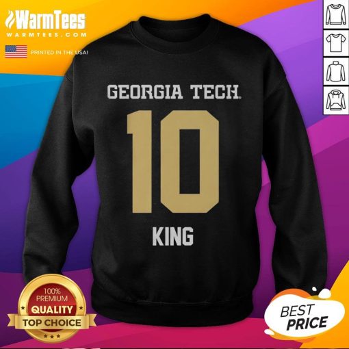 Alt Text: Georgia Tech Yellow Jackets football sweatshirt featuring Haynes King perfect for fans and game days.