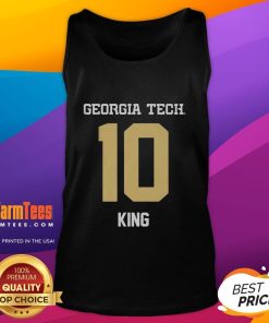 Alt Text: Haynes King tank top featuring Georgia Tech Yellow Jackets football design, perfect for fans and game day attire.