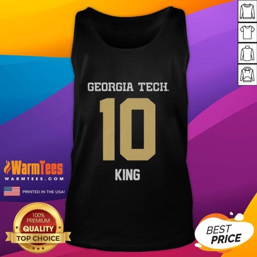 Alt Text: Haynes King tank top featuring Georgia Tech Yellow Jackets football design, perfect for fans and game day attire.