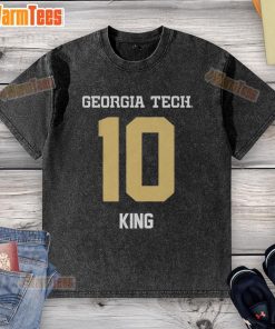 Alt Text: Georgia Tech Yellow Jackets football t-shirt featuring Haynes King stylishly washed for fans.