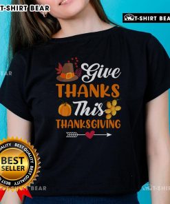Nice Give Thanks This Thanksgiving Pumpkin Harvest Ladies Tee featuring a festive design perfect for holiday celebrations.