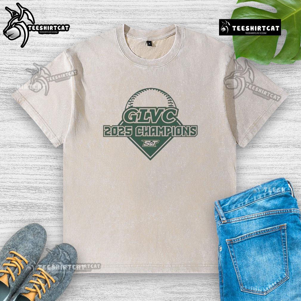 Nice Glvc Baseball Champs 2025 Washed T Shirt 2025 Nice GLVC Baseball Champs washed t-shirt showcasing team pride and athletic style.