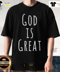 Alt Text: Nice God Is Great T-Shirt featuring a bold graphic design and vibrant colors, perfect for expressing faith and style.