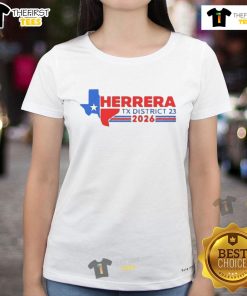 Alt Text: Ladies tee featuring the Nice Herrera District 23 2026 star flag design, perfect for stylish casual wear.