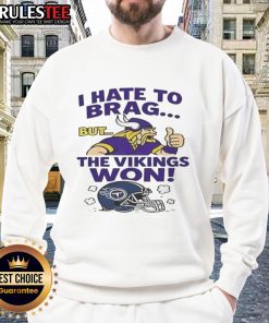 Cozy Minnesota Vikings sweatshirt celebrating their victory over the Tennessee Titans in the 2025 NFL season.