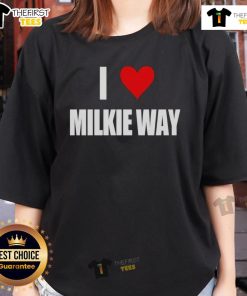 Nice I Love Milkie Way Ladies Tee featuring a stylish galaxy print design for women who love astronomy and fashion.