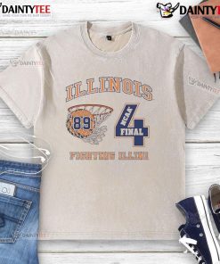 Vintage 1989 Final Four washed t-shirt featuring the Illinois Fighting Illini logo, perfect for fans and collectors.