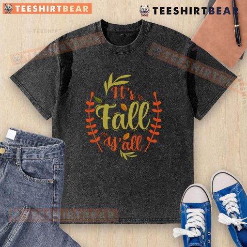 Nice It's Fall Y'all Thanksgiving washed t-shirt featuring a festive autumn design perfect for holiday celebrations.